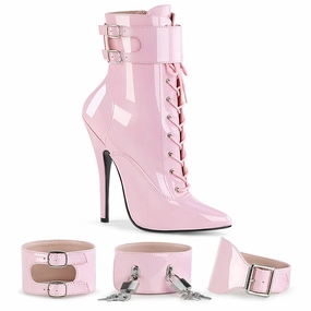Evening Wear Ankle Boots 6" Heel DOMINA-1023 Baby Pink Pat