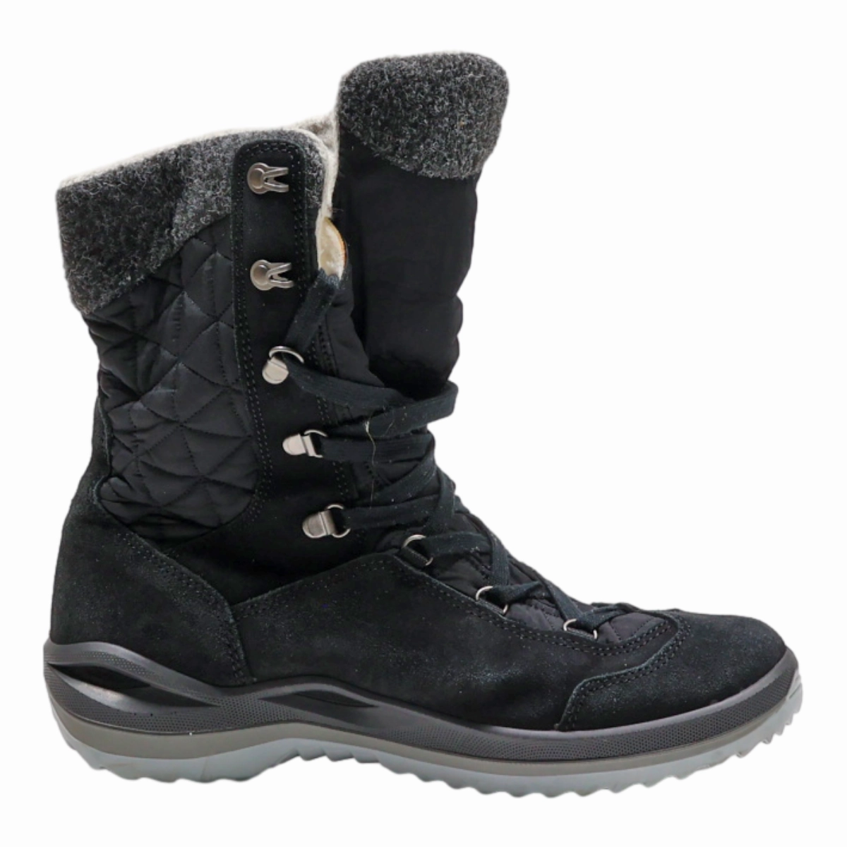 Arctic Excursion Ankle Snow Boot LOWA Snow Boots Black Canvas Womens UK 5.5