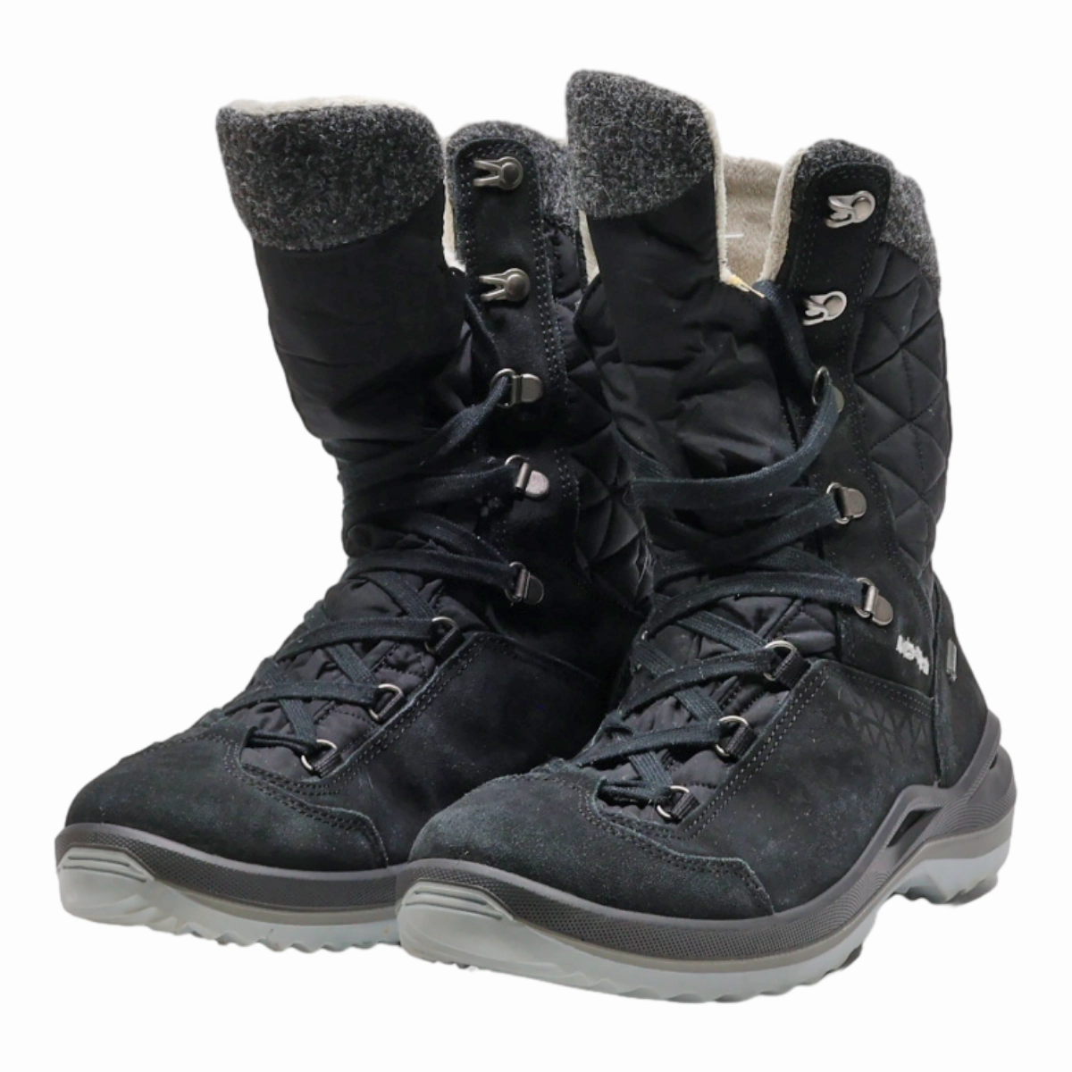 LOWA Snow Boots Black Canvas Womens UK 5.5 Comfy Moda Snow Boots