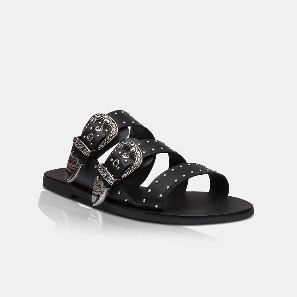 Eastwood Stud Slide Black/Silver Pool Slippers