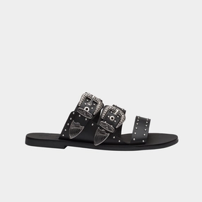 Eastwood Stud Slide Black/Silver 49er Slippers