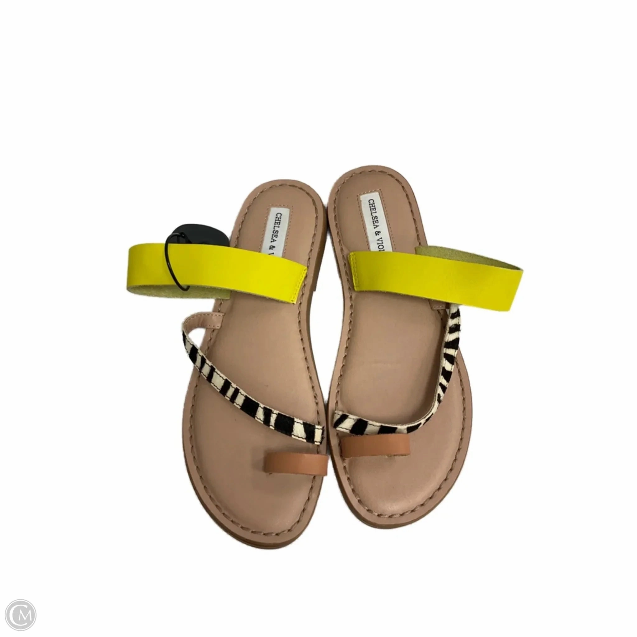 Flip Flops Heel Sandals Flip Flops By Chelsea And Violet In Yellow, Size: 7