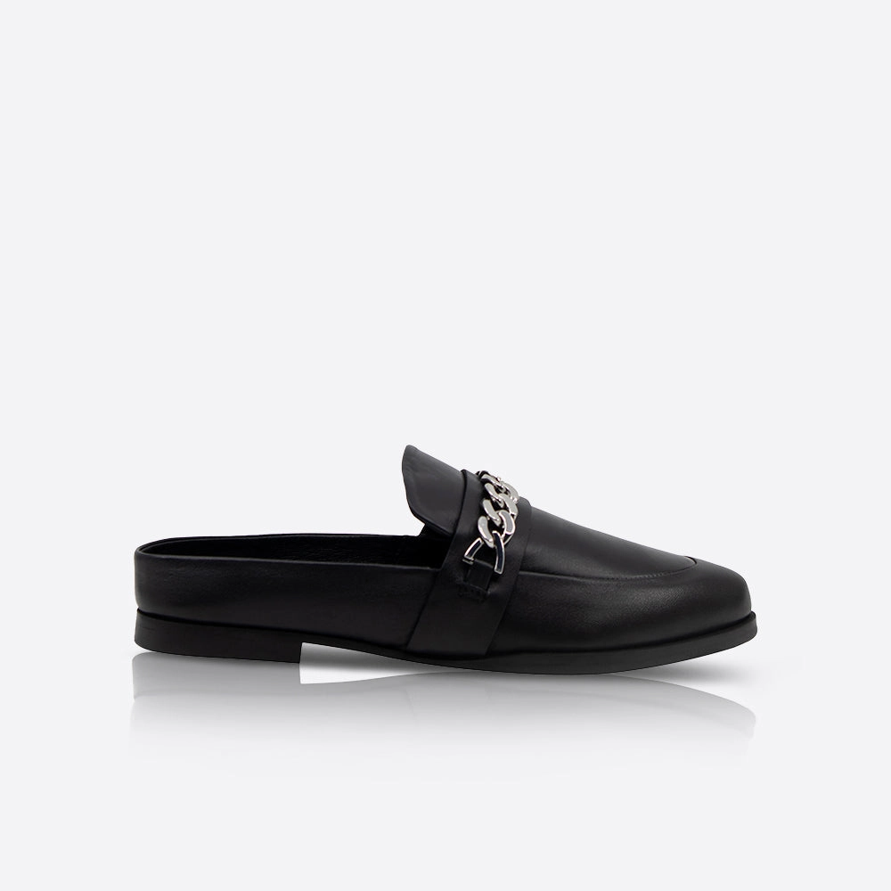 Tuesday Chain Slide Black/Silver Slippers Ph