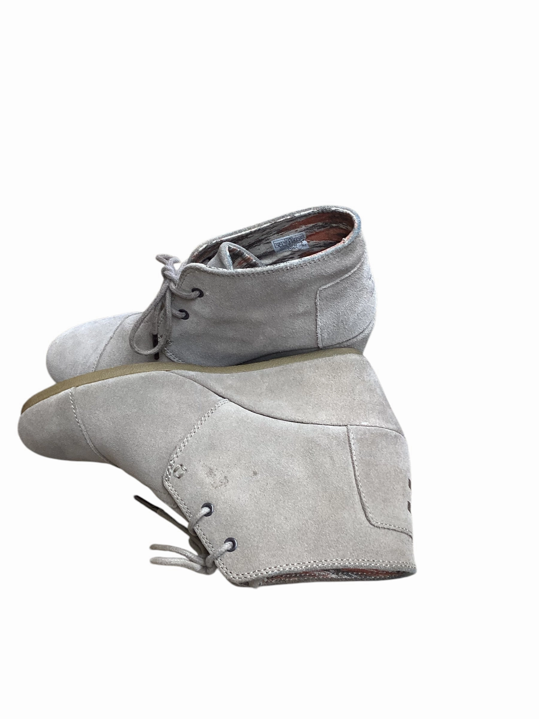 Boots Ankle Heels By Toms In Tan, Size: 9 Buckled Leather Ankle