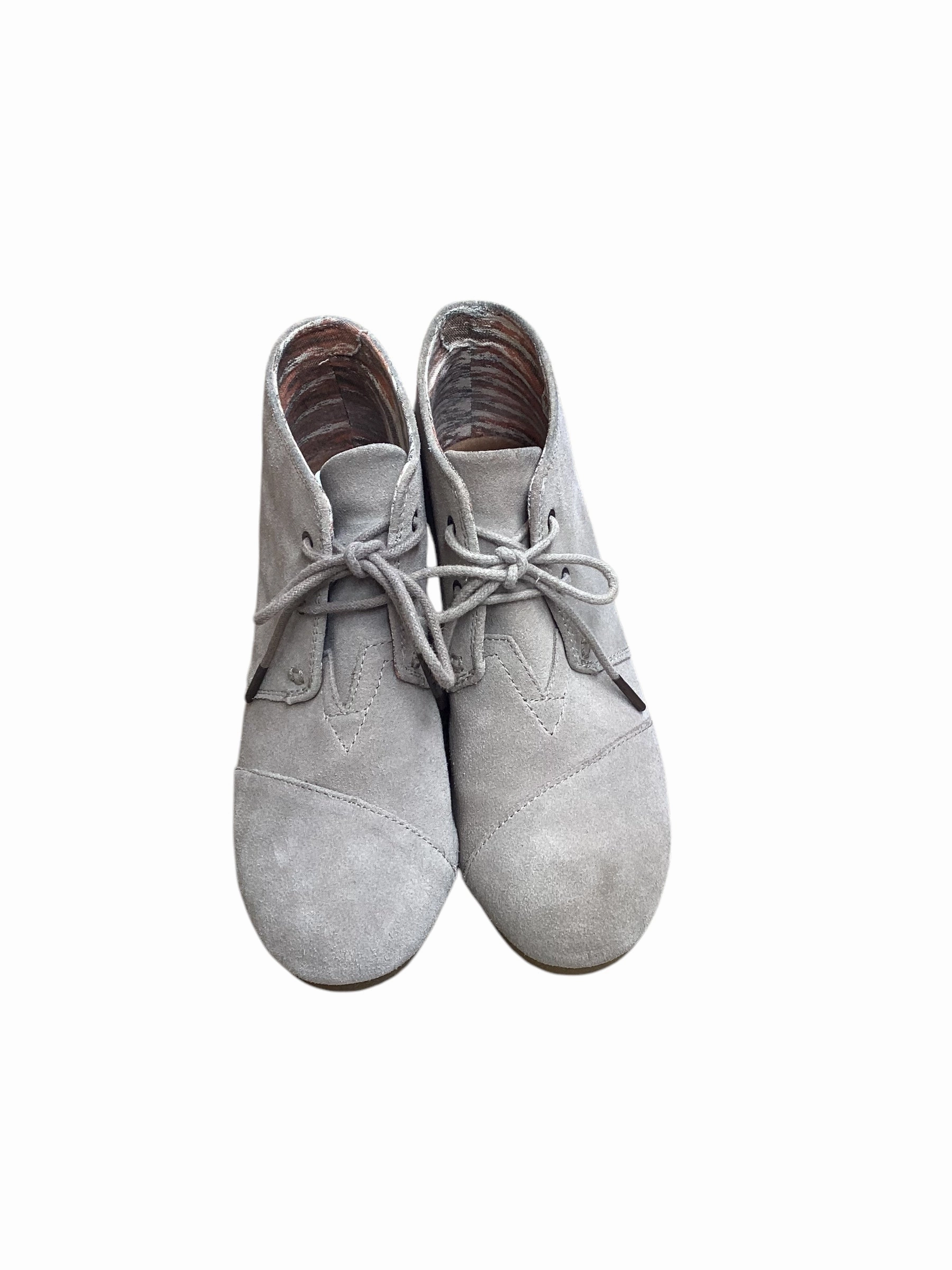 High Heeled Lace Up Ankle Boots Boots Ankle Heels By Toms In Tan, Size: 9