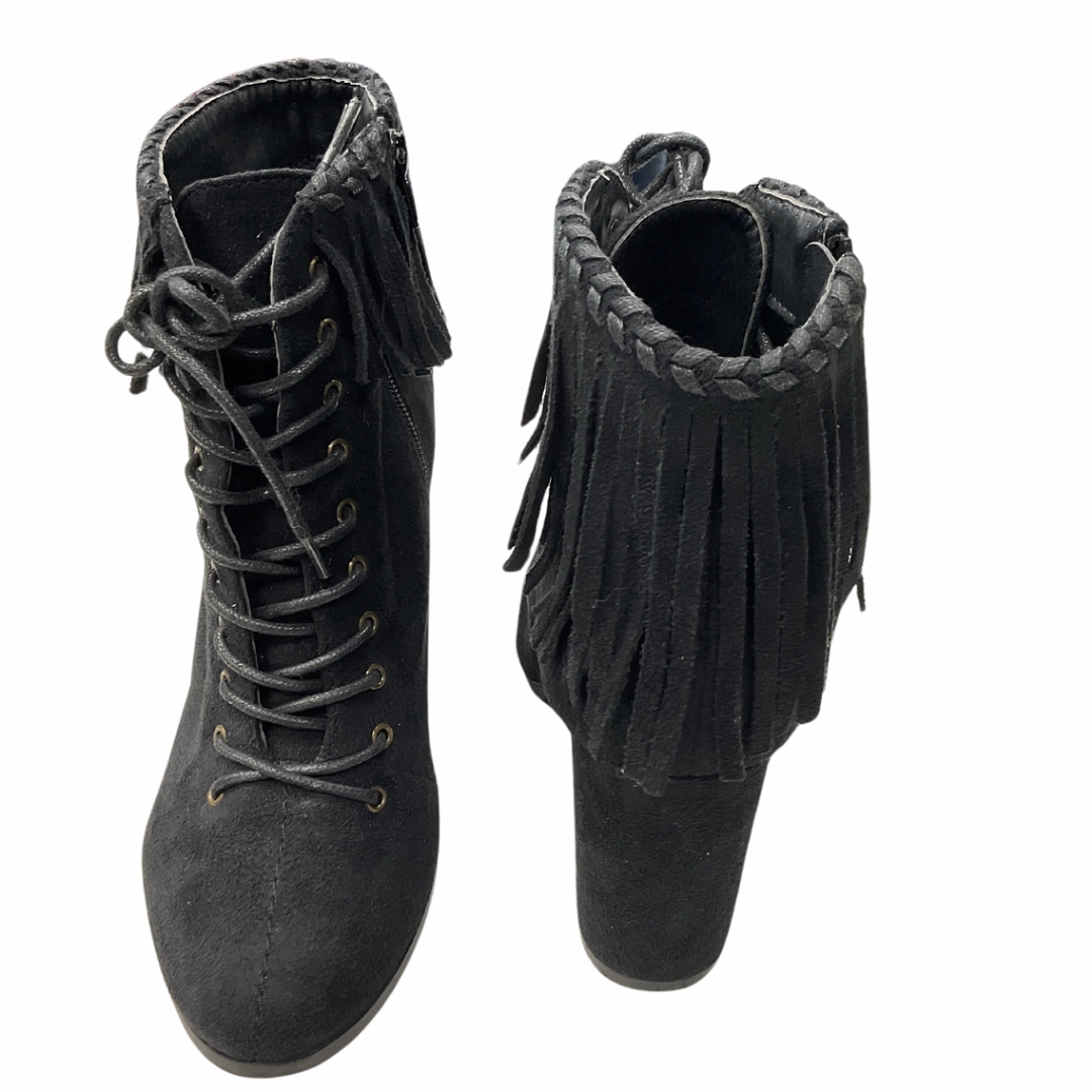 Glaze Ankle Boots Boots Ankle Heels By Cato In Black, Size: 8