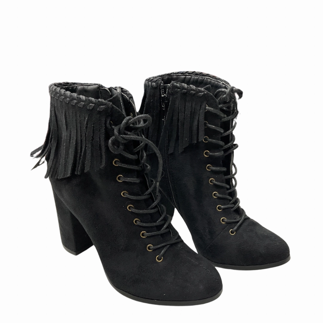 Ankle Boots Short Dress Boots Ankle Heels By Cato In Black, Size: 8