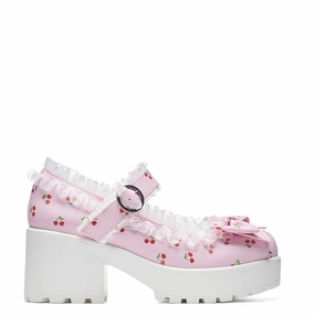 Doc Martens 8065 Crazy Horse Leather Mary Jane Shoes Tira Mary Janes Shoes 'Pink Cherry Bakewell Edition'