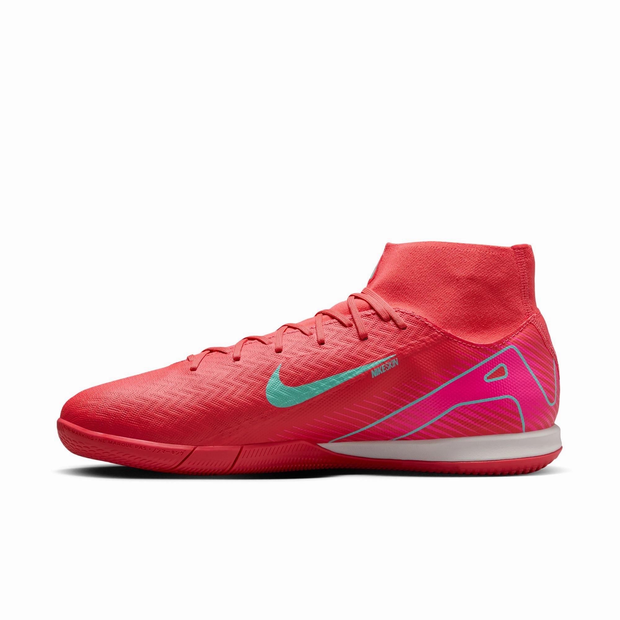 Soccer Cleats Coming Out In 2024 Nike Air Zoom Mercurial Superfly 10 Academy Indoor Soccer Shoes - Ember Glow/ Aurora Green