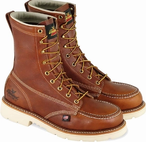 Most Comfortable Work Boots Uk Thorogood 804-4308 Men's American Heritage 8" Moc Toe MAXWear 90 Steel Safety Toe Work Boot