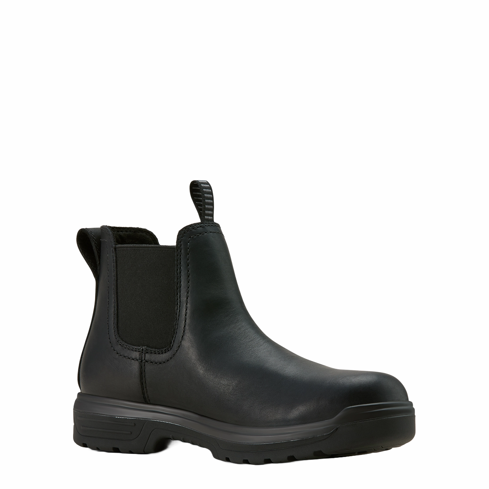 Ariat Men's Turbo Chelsea Waterproof Black Work Boots 10060896 Cleated Heel Chelsea Boots