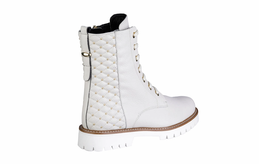 Block Heel Suede Ankle Boots Eva Omg White