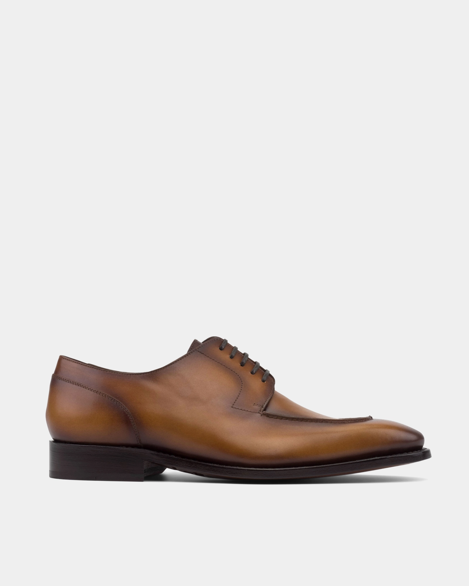 Derby Shoes In Suede Norwegian Tobacco Derby with Half-Rubber Soles - 722