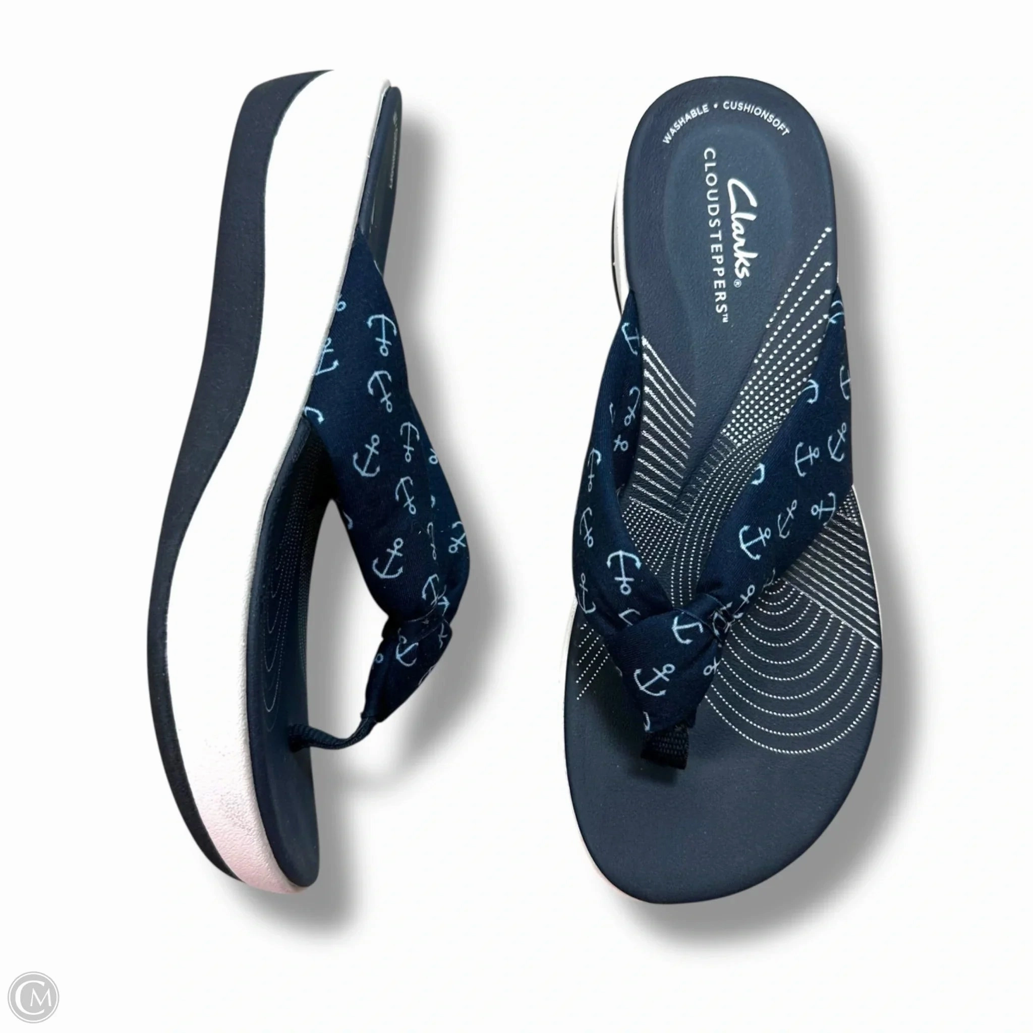 Flip Flops With Skulls Sandals Flip Flops By Clarks In Navy, Size: 7
