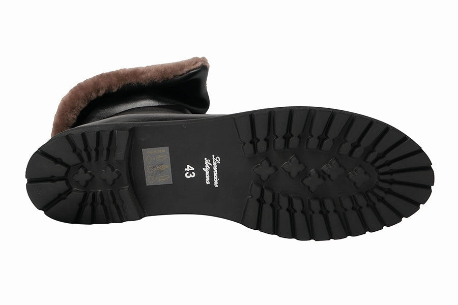 Vintage Smooth Leather Ankle Boots AM CADILLAC BLACK