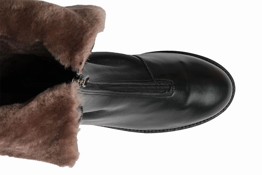 Collection Leather Lace-up Ankle Boots - Caroline Park AM CADILLAC BLACK