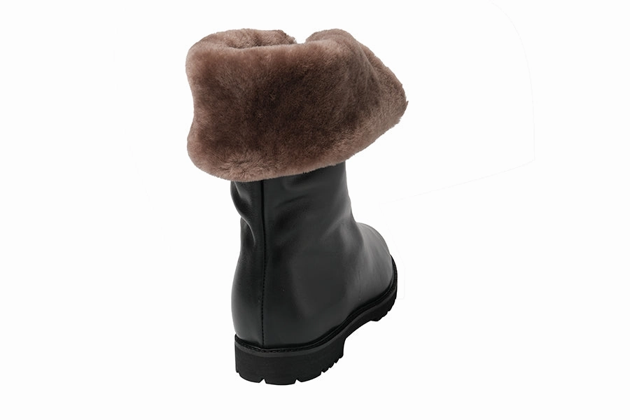 Sock Ankle Boots Leather AM CADILLAC BLACK