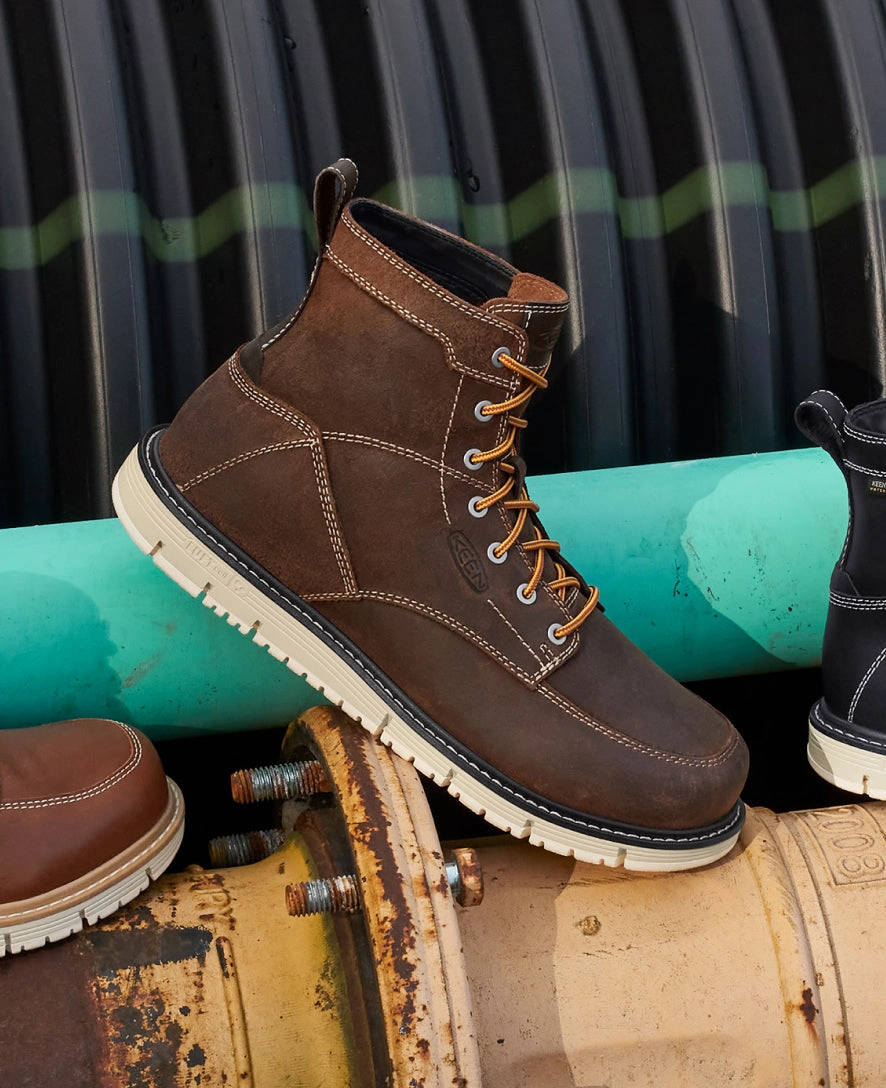 Men's San Jose 6" Boot (Soft Toe)  |  Gingerbread/Off White Good Slip On Work Boots