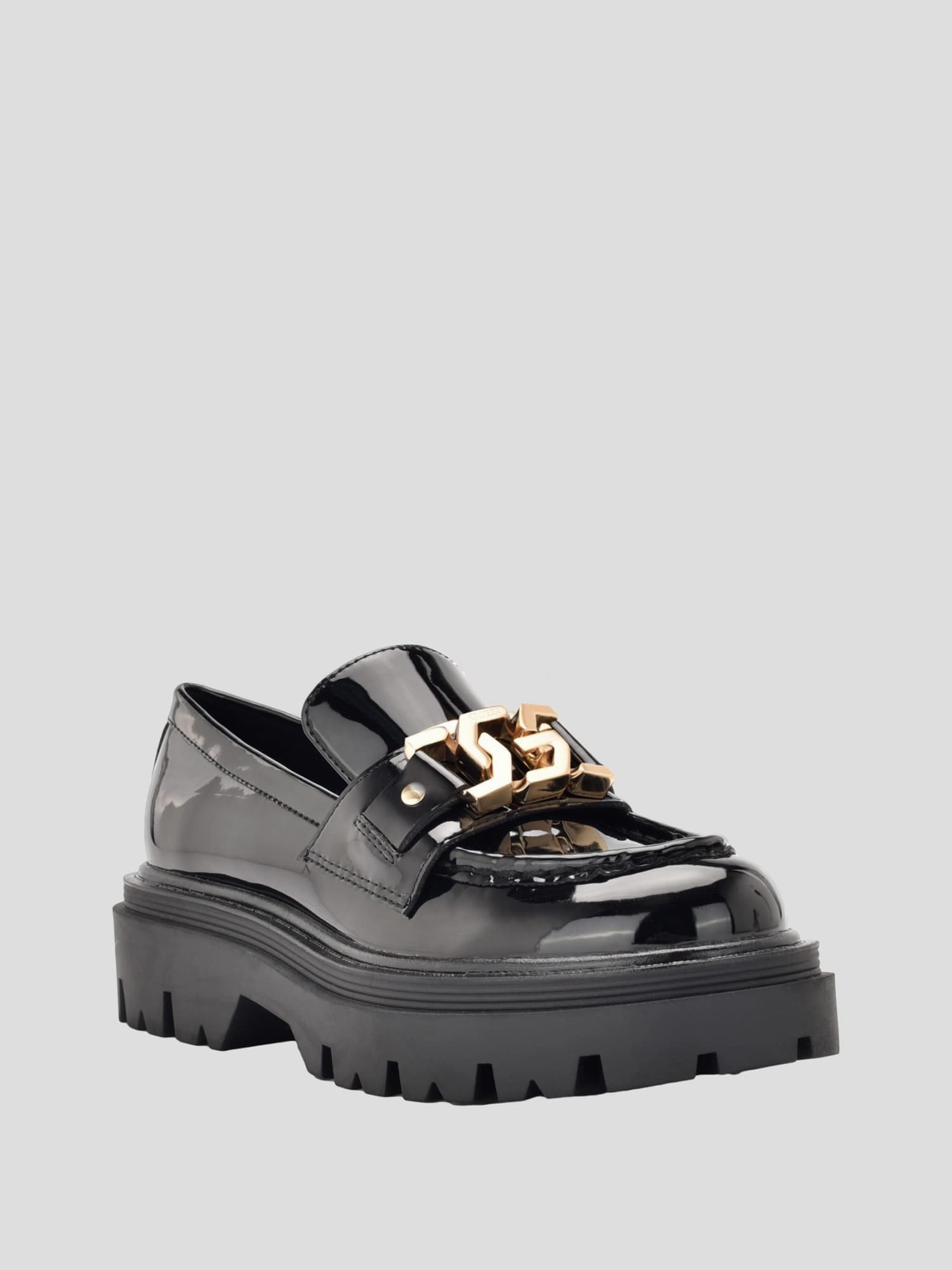 Black Patent Keates Loafers Studded Loafers