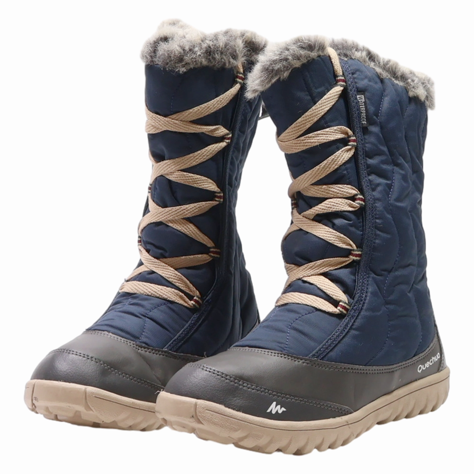 ESSENSOLE Snow Boots Blue Synthetic Womens UK 4 Snow Boots Wide Feet