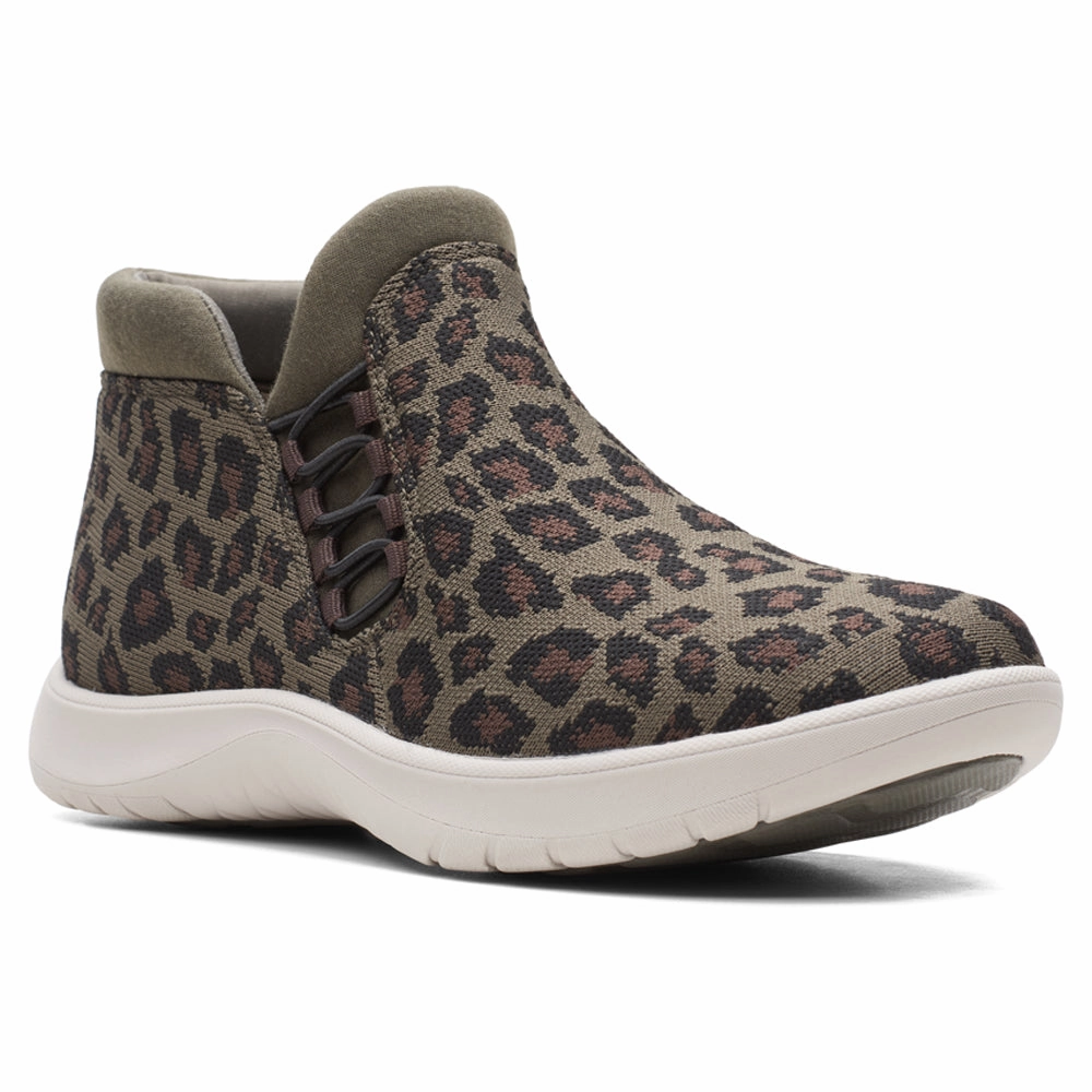 Clarks Adella Pine Dark Olive Bootie (Women's) Chelsea Boots Small Heel