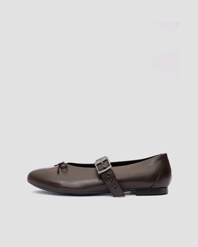 Flat Bed Shoes Mara Pumps chocolate ballet flats with a strap