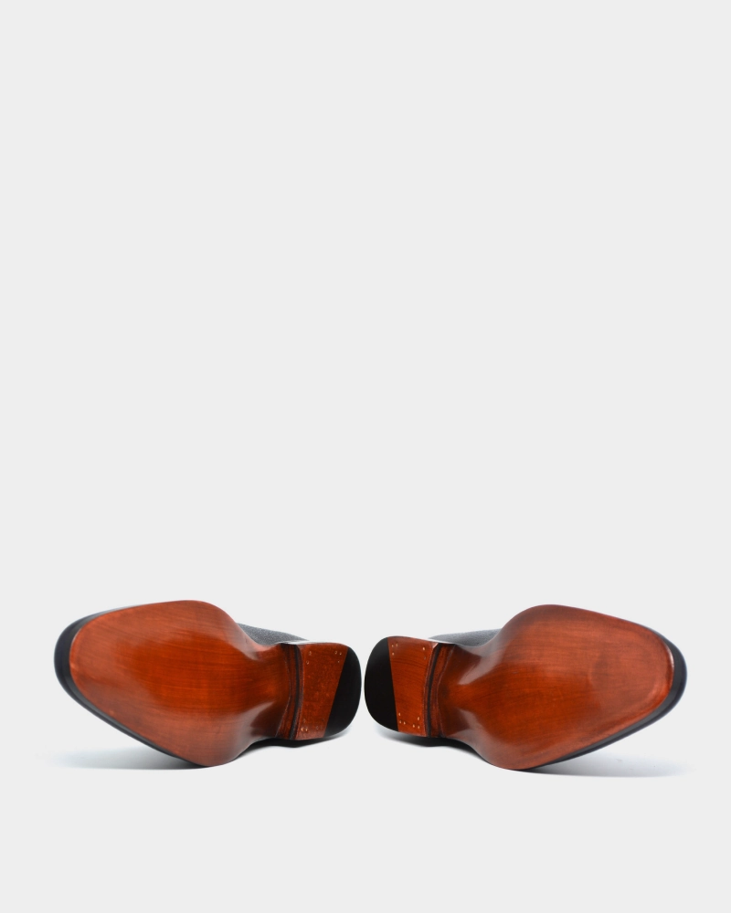 Chunky Derby Shoe SAMPLE - Noah  Navy Pebble Grain - Chelsea