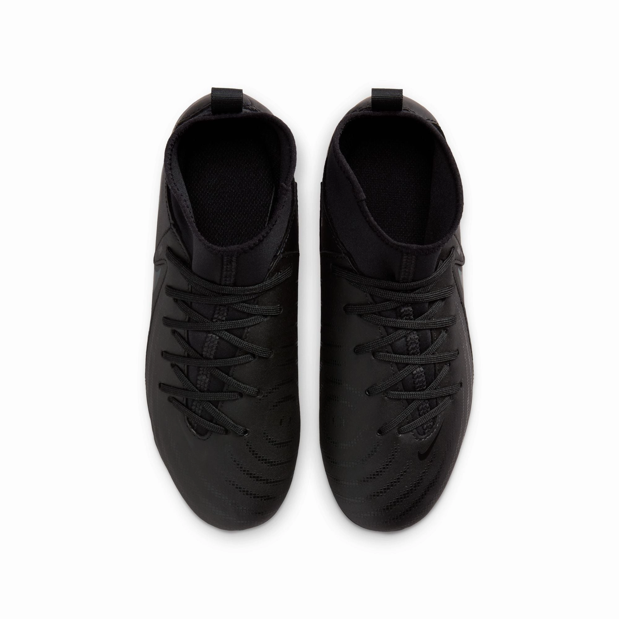 Nike Junior Phantom Luna II Academy MG High-Top Soccer Cleats - Black/ Black Deep Jungle Golden Soccer Cleats