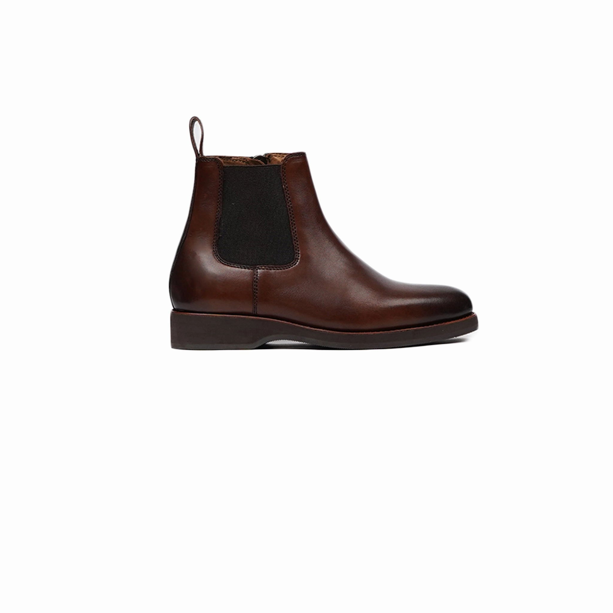 Faro - Kid's Burnished Brown Calf Leather Chelsea Boot (5-12 Years Old) Almond Chelsea Boots