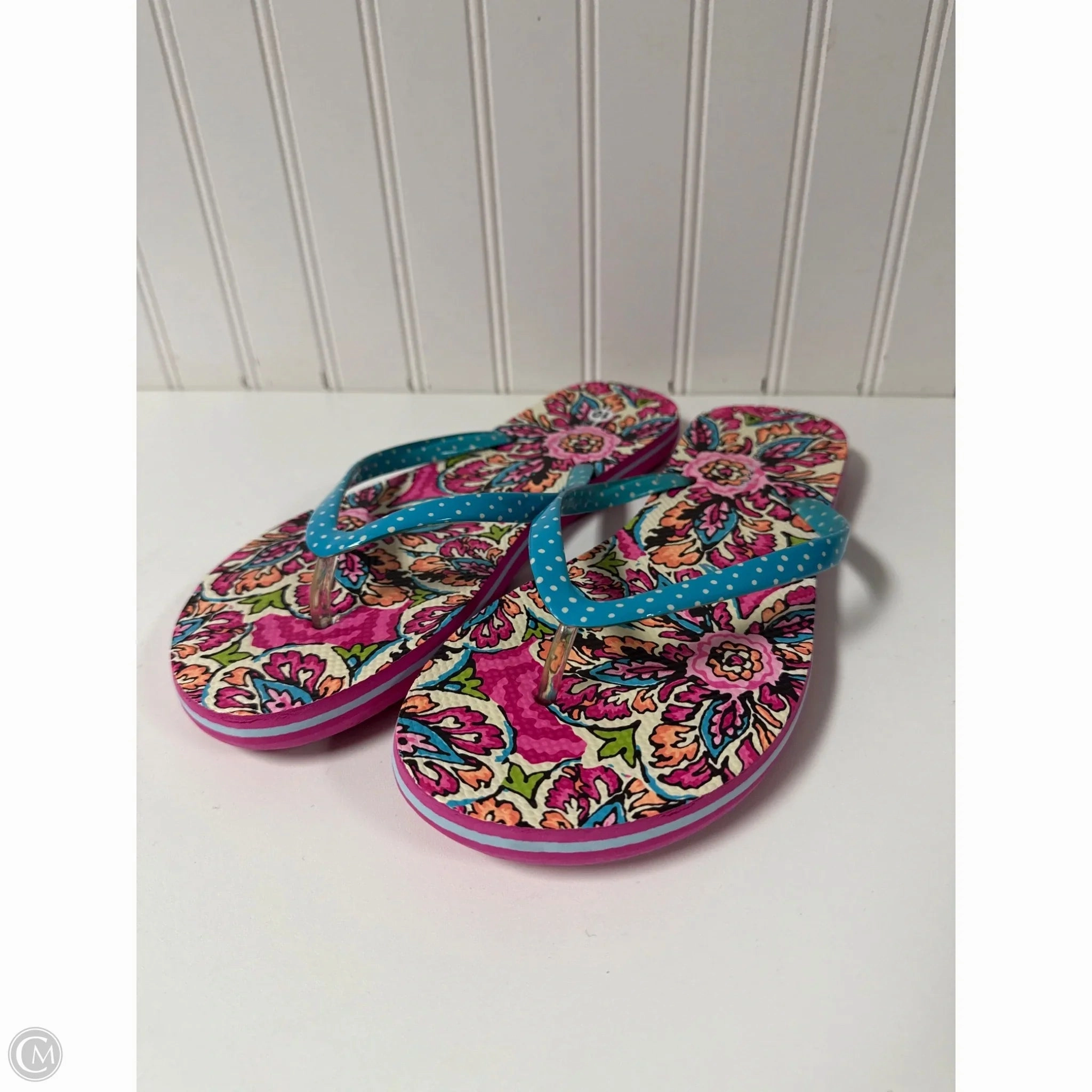 Square Flip Flops Sandals Flip Flops By Vera Bradley In Pink, Size: 10