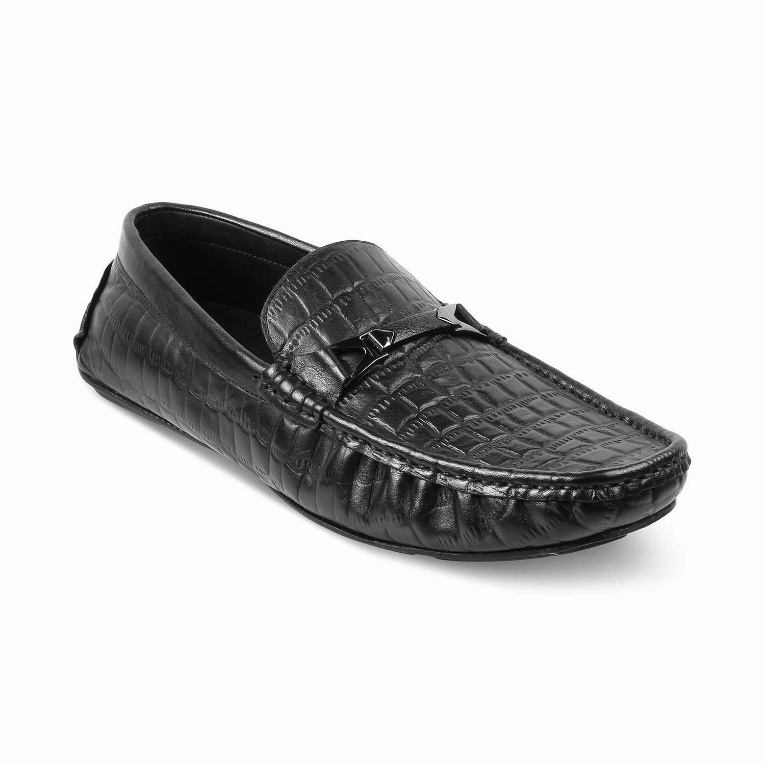 Loafers Non Slip The Hummer Black Men's Leather Driving Loafers Tresmode
