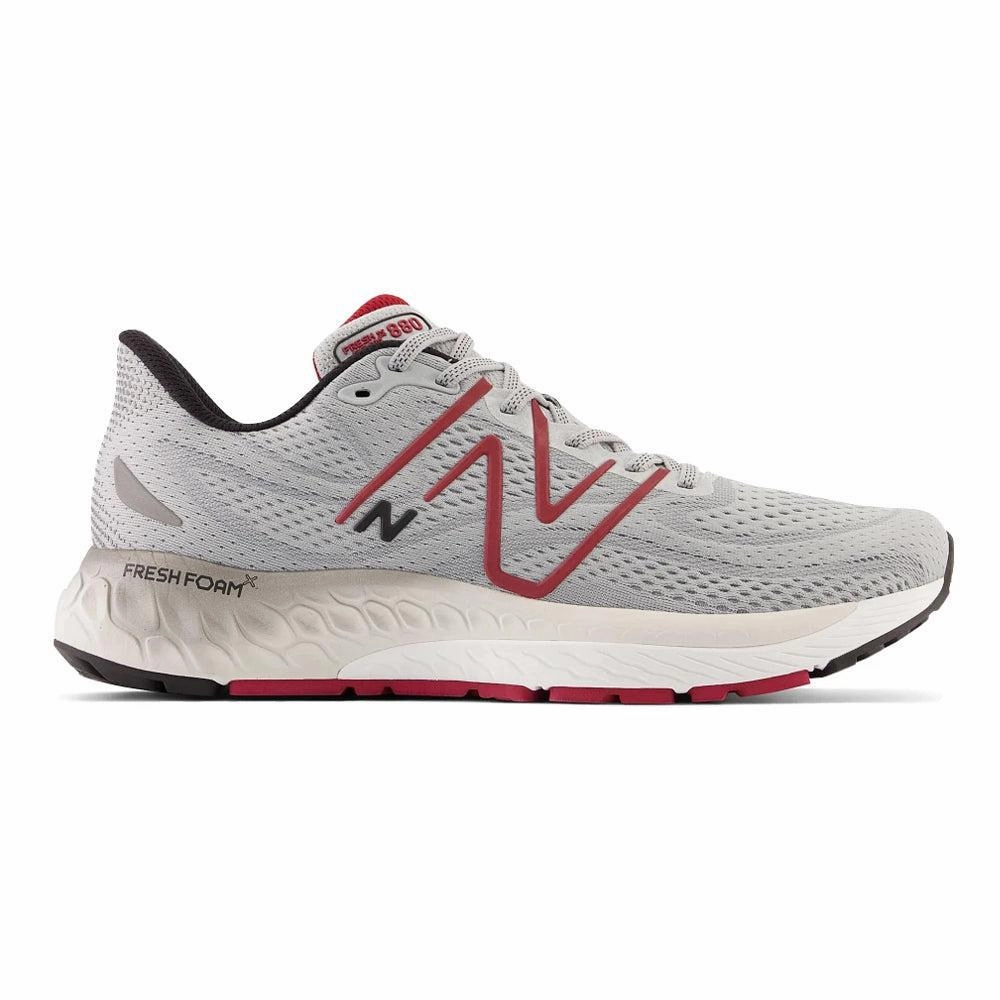 Men's New Balance Fresh Foam X 880v13, Aluminum Grey/Crimson, 9.5 2E Wide New Balance Outlet Vegas