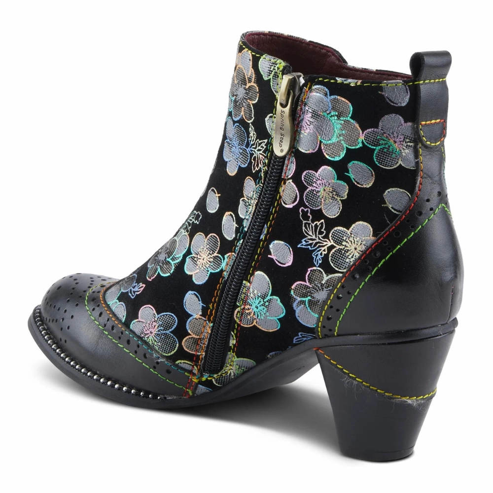 L'artiste By Spring Step Glynn Black Multi Leather Boot (Women's) Chelsea Boots Sneaky Steve