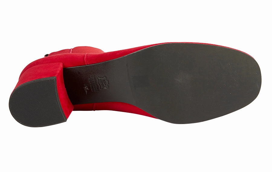 Ken Rubber Red Chelsea Boots With Buckle Strap