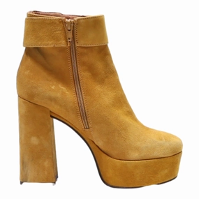 Wedge Chelsea Boots FORNENTINI Chelsea Boots Orange Leather Womens UK 5