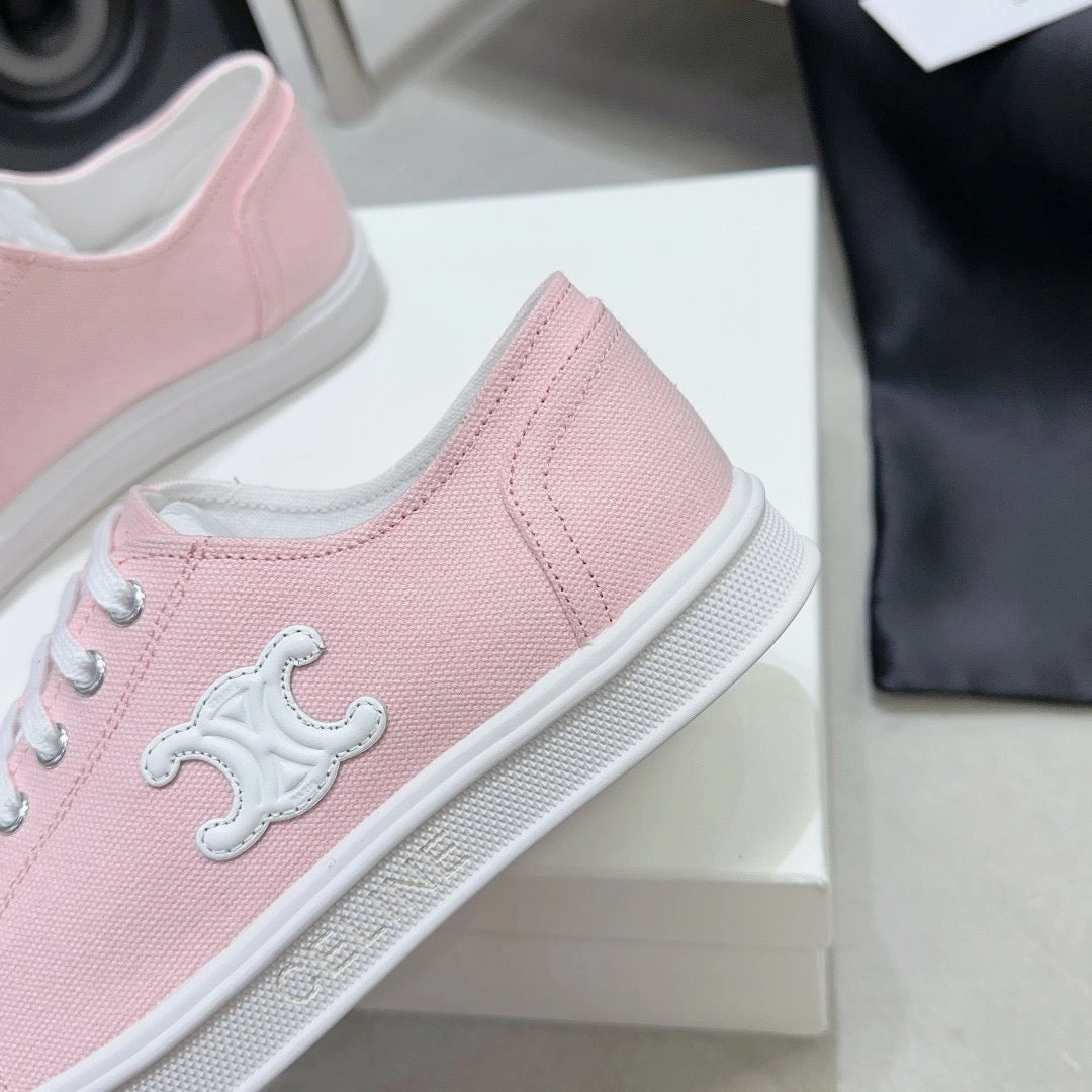 SE1176 JANE SNEAKERS LOW LACE-UP WITH TRIOMPHE PATCH / Size5-10 Flat 1940s Shoes