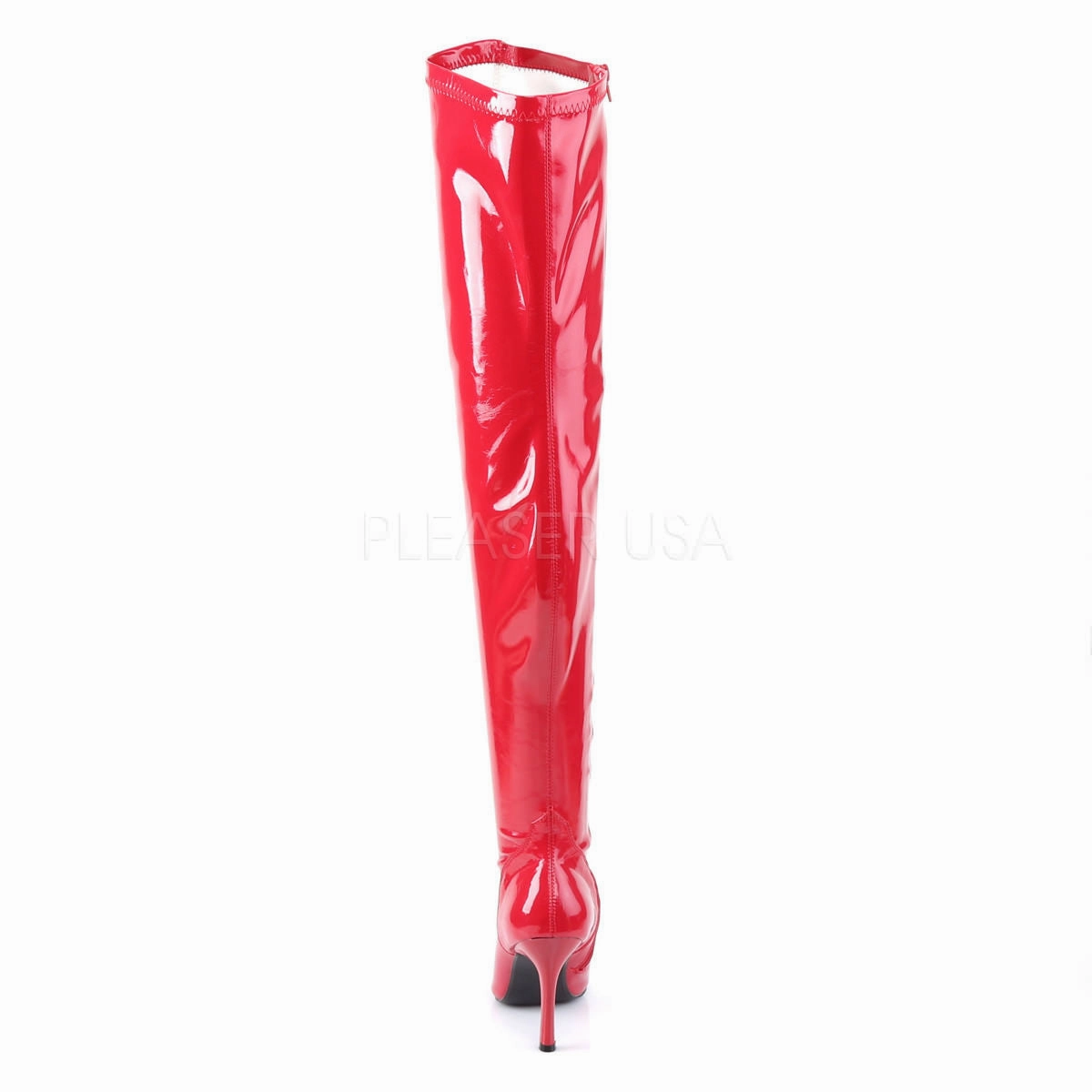 Chelsea Boots With Narrow Ankle FUNTASMA LUST-3000 Red Stretch Pat Thigh High Boots