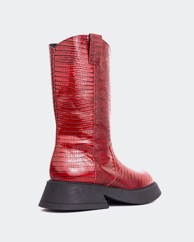 Jeans Chelsea Boots Gaulle Red Leather