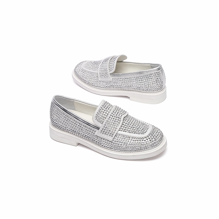 Gelya - Silver Aesthetic Loafers
