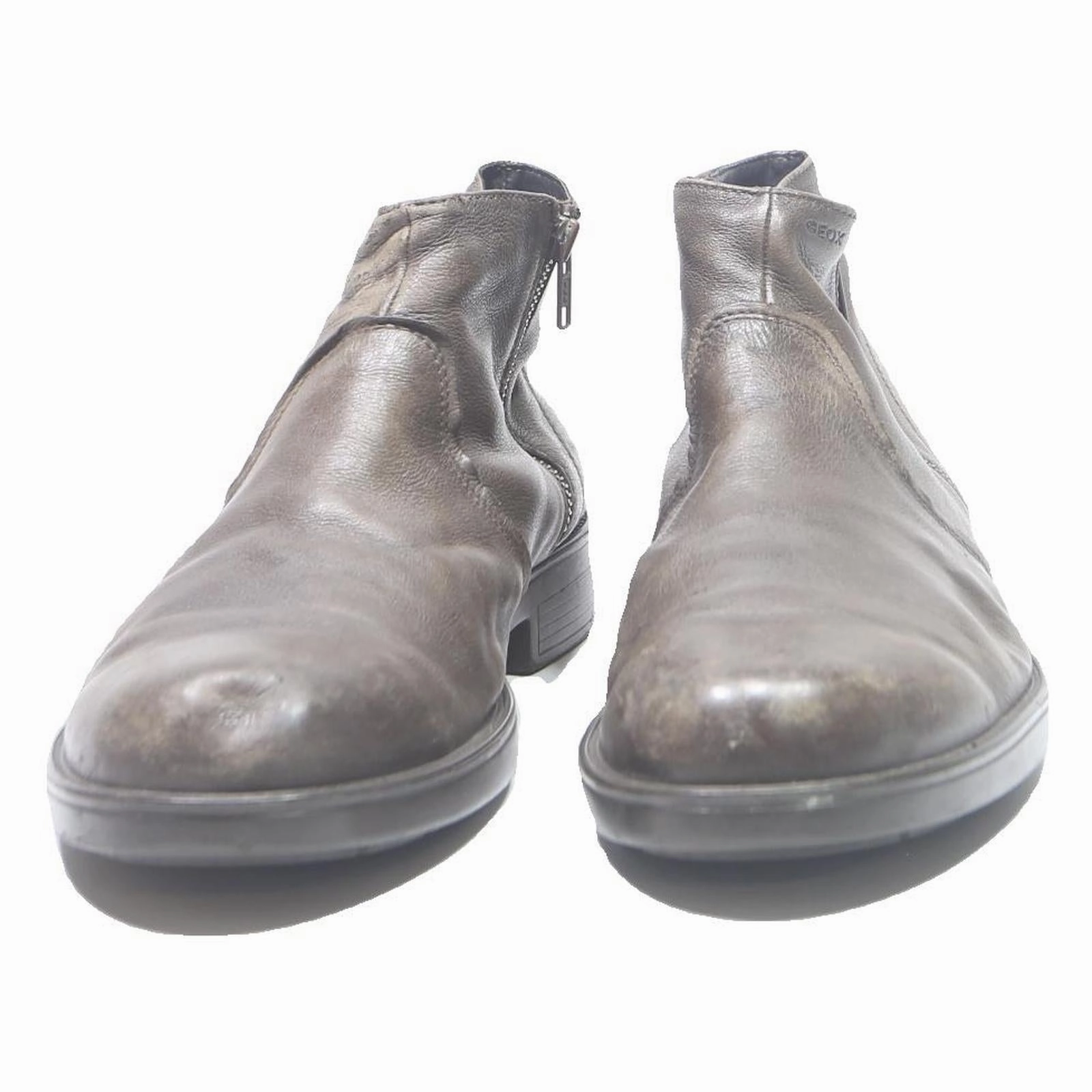 Asolo Hiking Boots GEOX Mens Brown Leather Ankle Boots UK 11 Zip Side Casual Smart Footwear