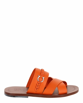 Giotto Leather Slides Yankees Slippers