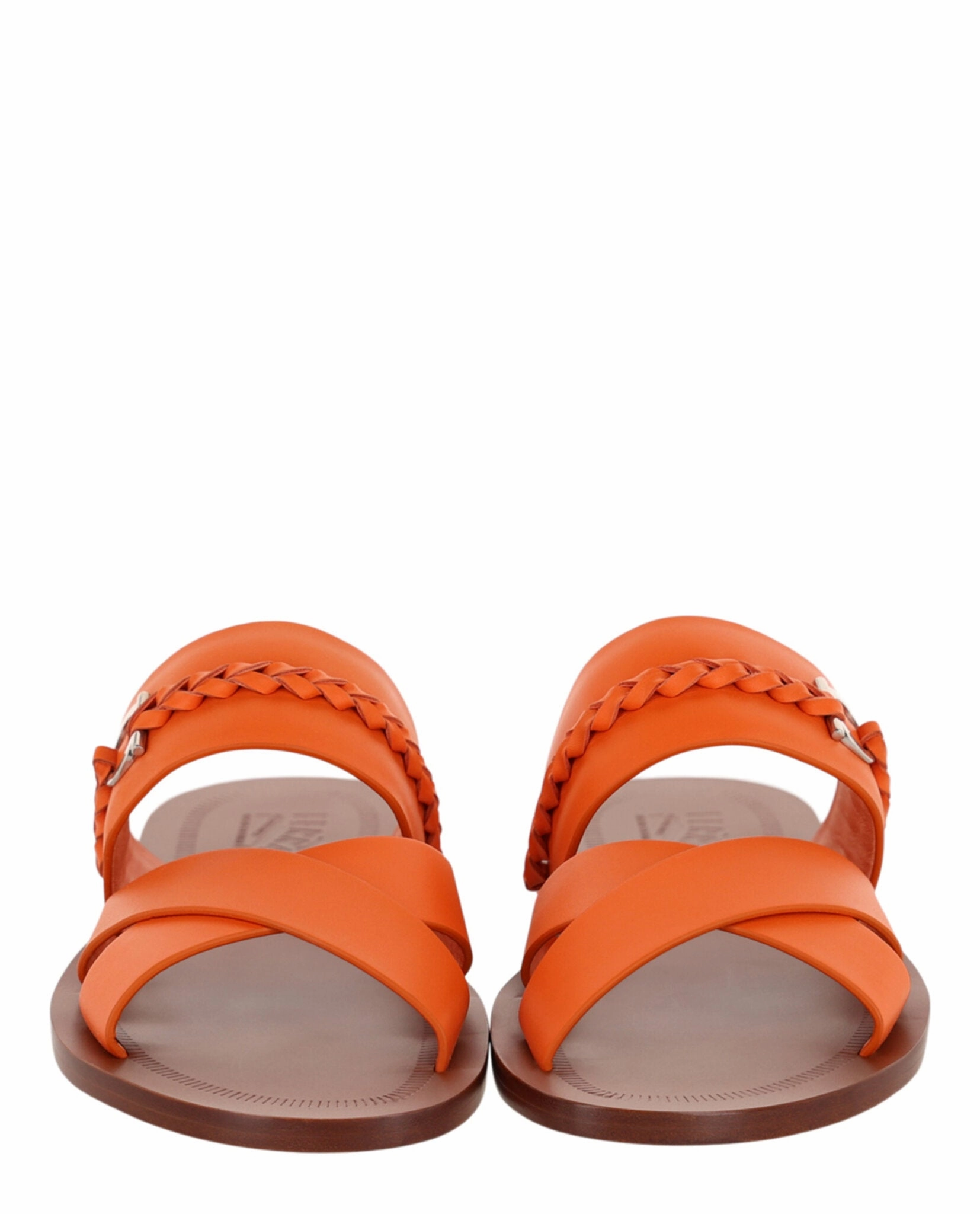 Giotto Leather Slides Checkered Slippers