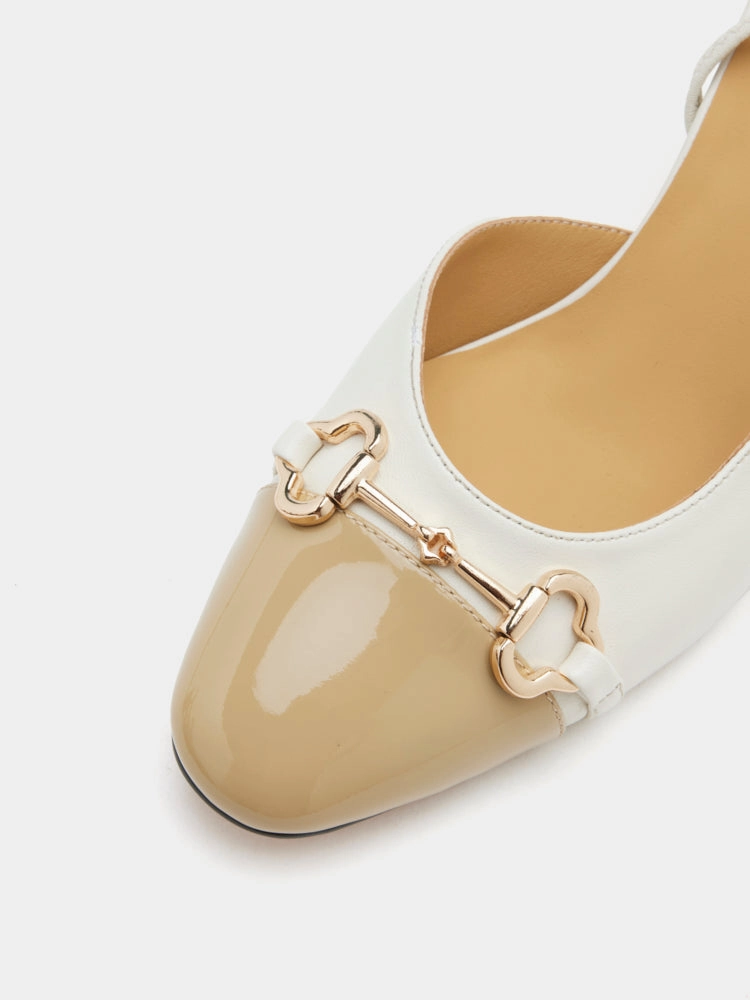 High Heels And Garter Belts Gloria Horsebit Toe Cap Slingback Heels