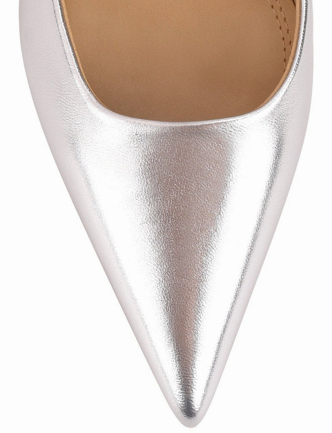Aliexpress Heels Yasmine Slingback Heels - Silver Metallic Leather