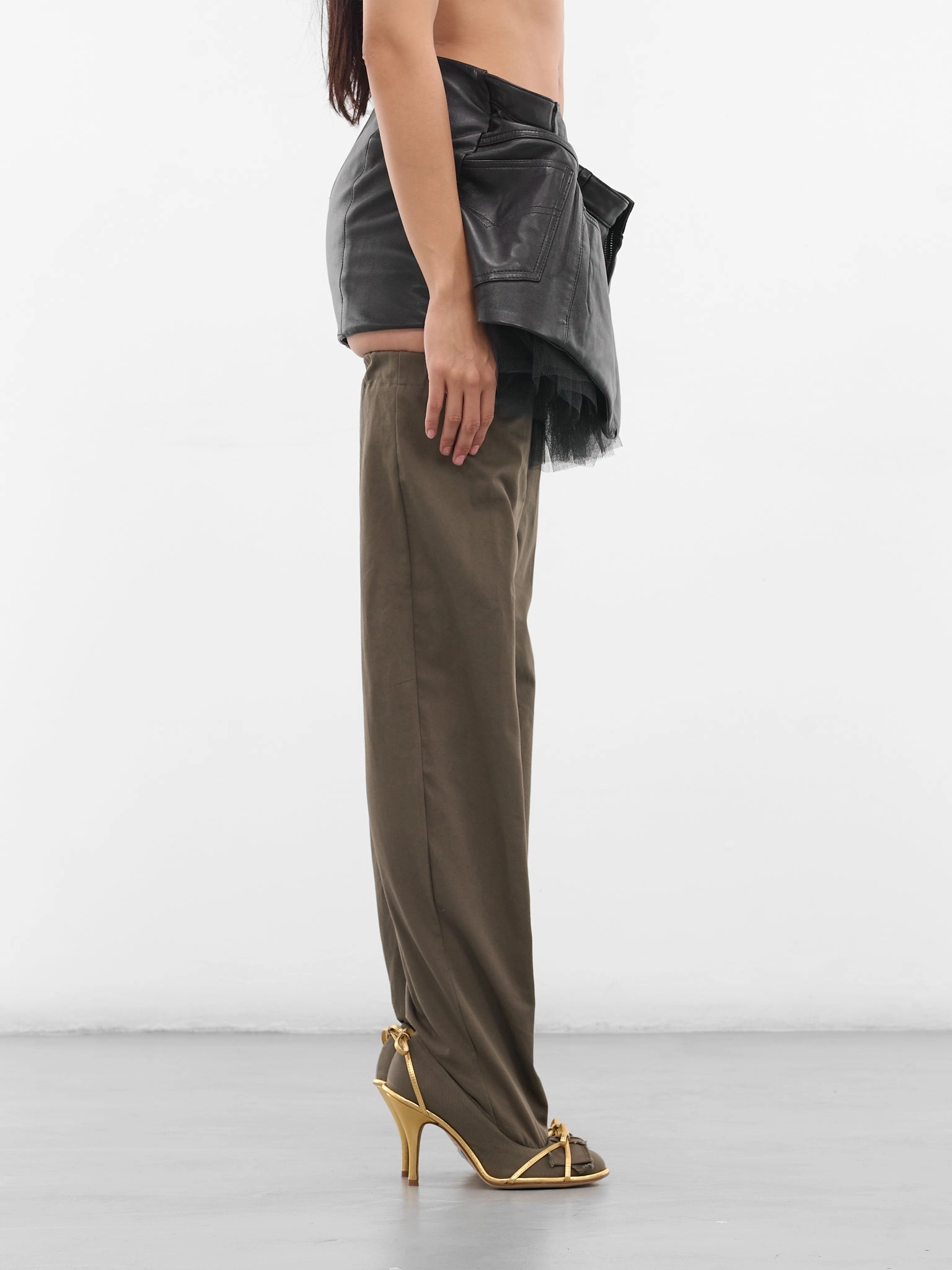 Green Double Layer Thigh Boots (SH05FW5-ARMY-GOLD) Chelsea Boots Uomo Outfit