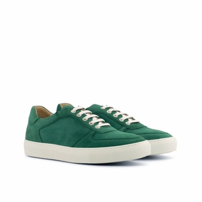 Green Suede Low-Top Sneakers 608 Sneakers