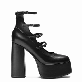 Mary Jane Shoed Gurren Strappy Platform Heels