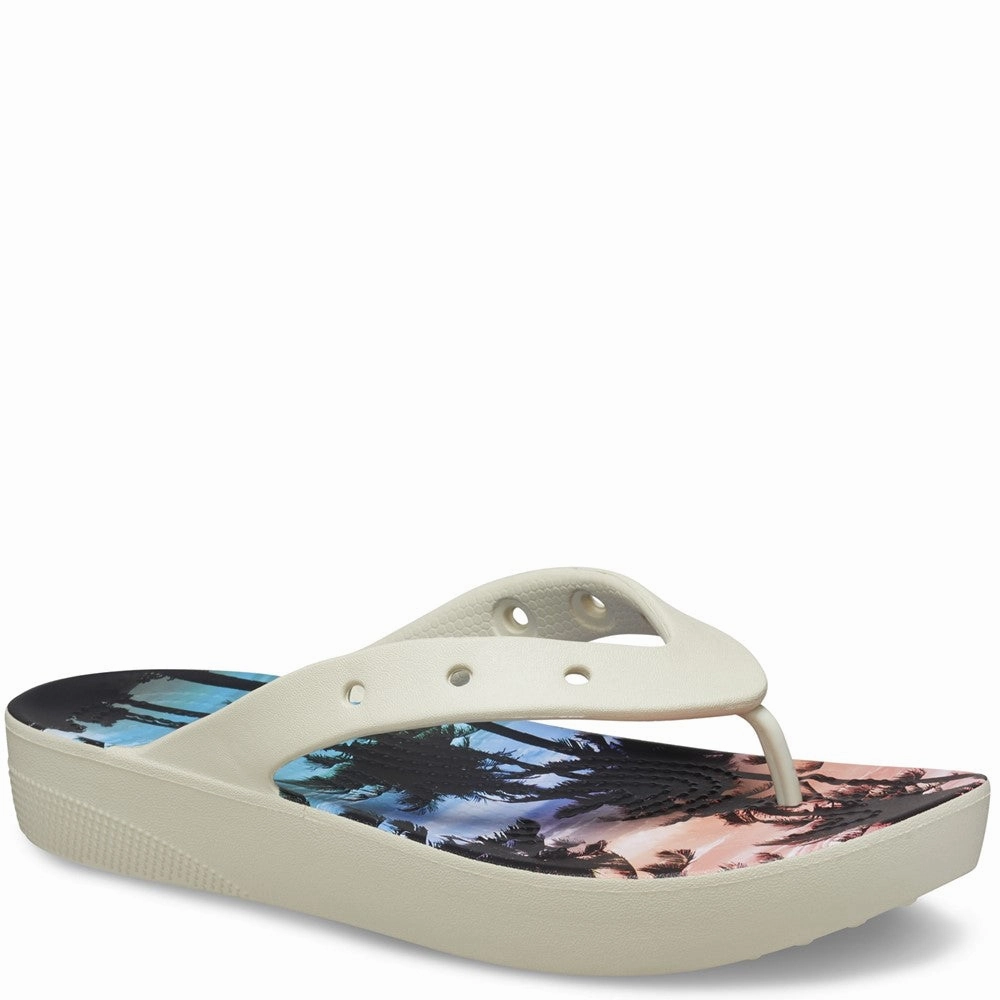 Crocs Unisex Classic Summer Nostalgia Platform Flip Flop Rhinestone Flip 