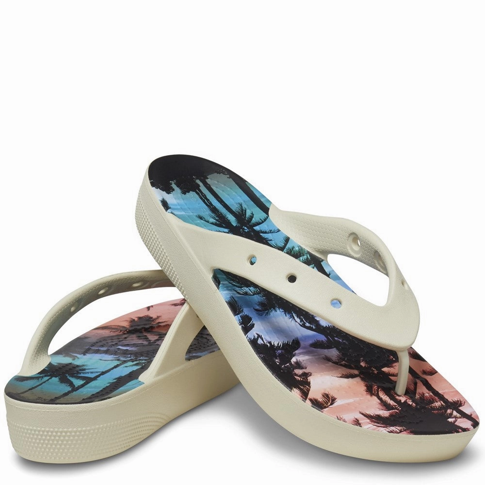 Rainbow Flip Flops Flirty Braidy Crocs Unisex Classic Summer Nostalgia Platform Flip Flop