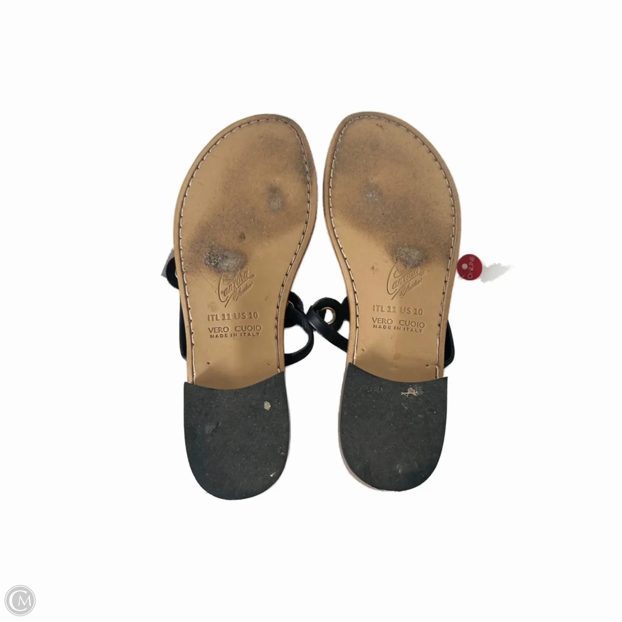 Ty Flip Flops Sandals Flip Flops By Cma In Black & Gold, Size: 10